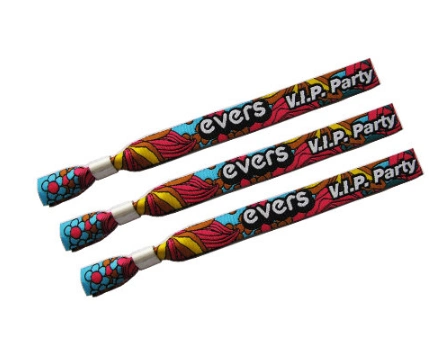 Cheap Eco Friendly Branded Adjustable Party Festival Events Sublimation Printable Cloth Woven Fabric Custom Wristbands