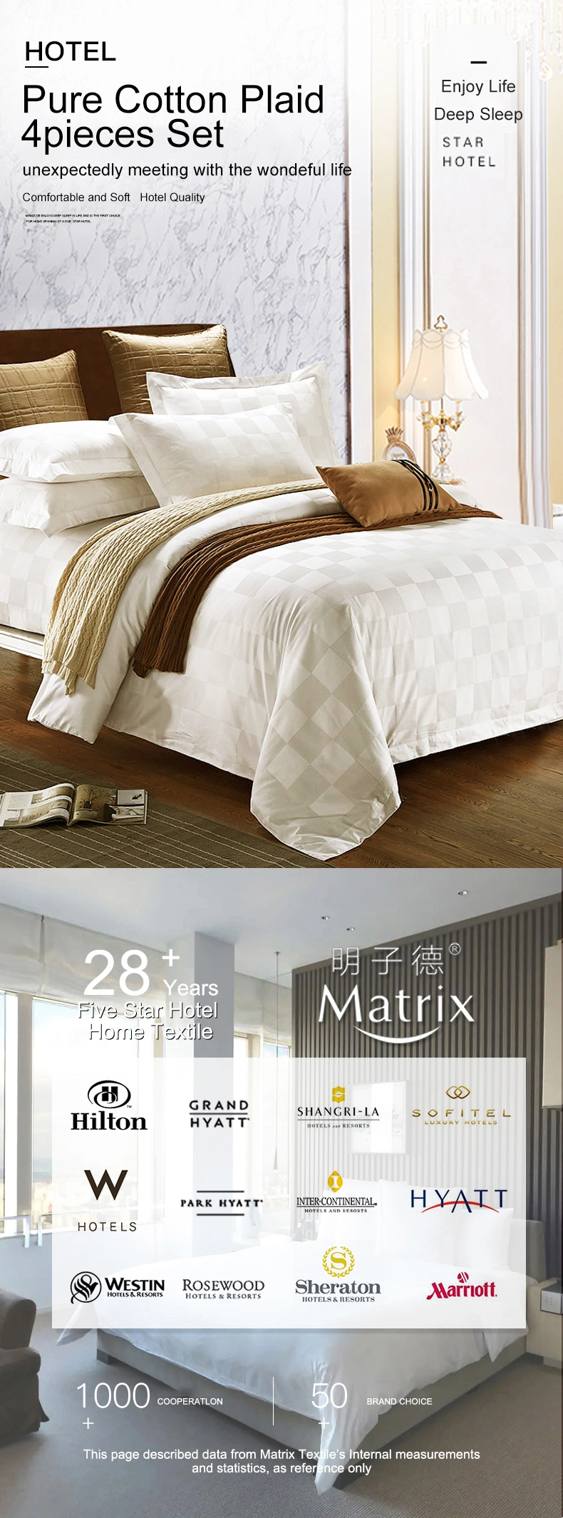 Matrix Textile Hotel Home Fashion Bedroom Premium 100% Cotton Satin Plain Bed Sheet Comforter Bedding