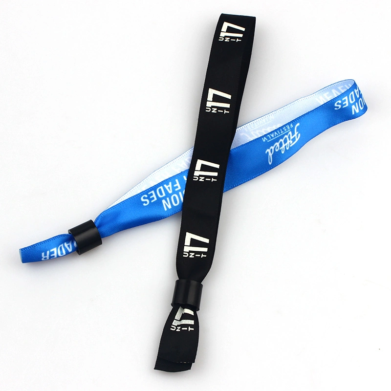 Cheap Branded Adjustable Party Festival Events Printable Cloth Woven Fabric Custom Wristband