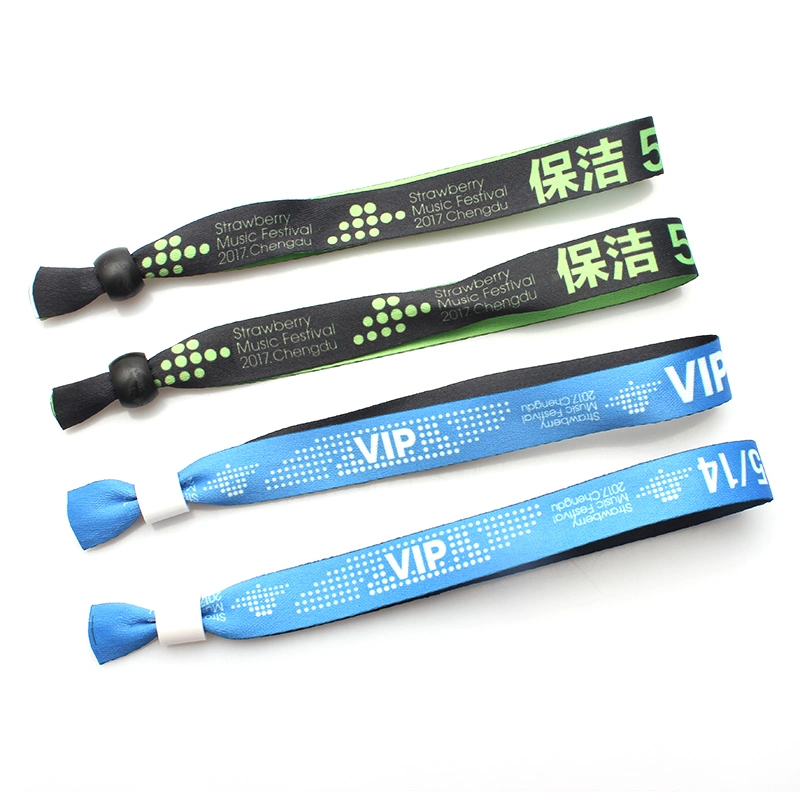 Wholesale Cheap Adjustable Festival Events Printable Woven Fabric Wristband
