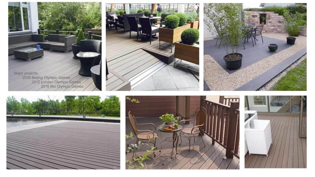 Anti-UV Wood Grain Wood Plastic Composite WPC Decking Board 145*21mm