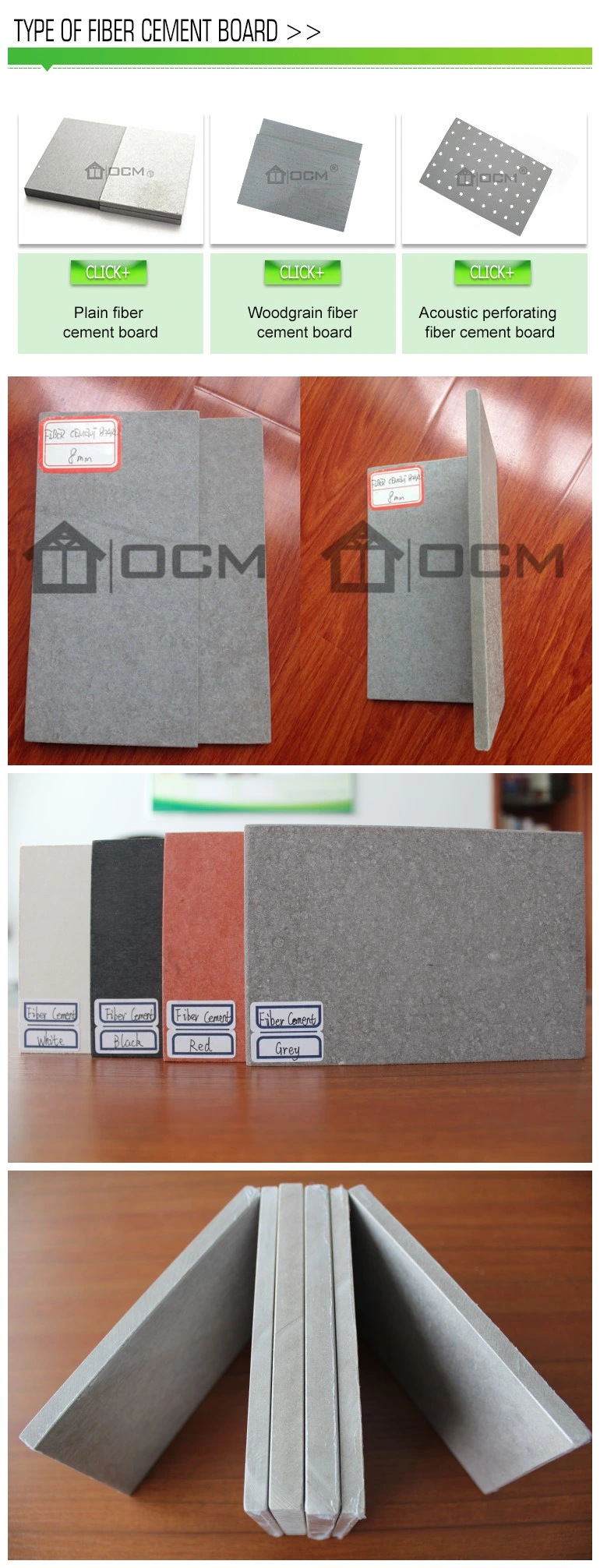 Non-Asbestos Color Fiber Cement Board for Exterior Wall