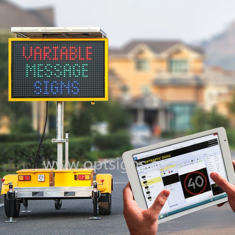 Road LED Safety Products Mobile Color Vms Trailer Solar Variable Message Board