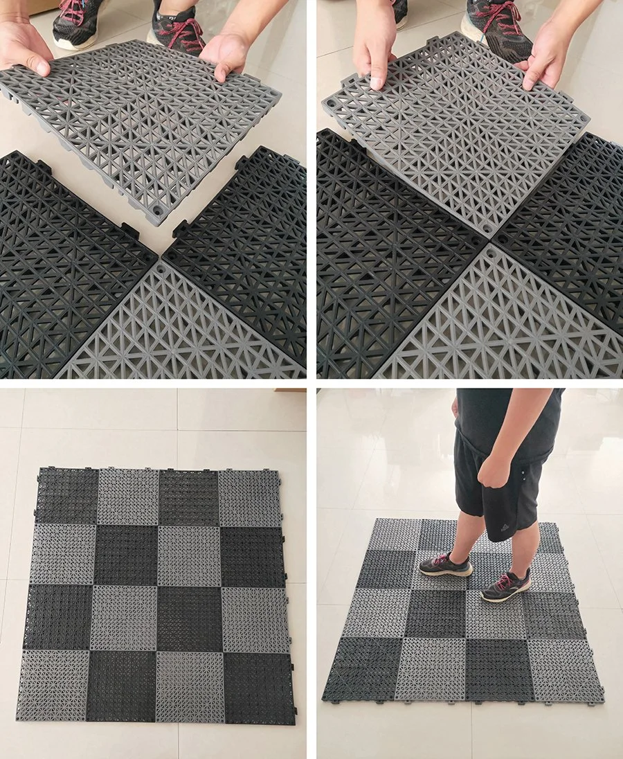 Interlocking Bathroom Floor Mat, PVC Plastic Bath Floor Mat