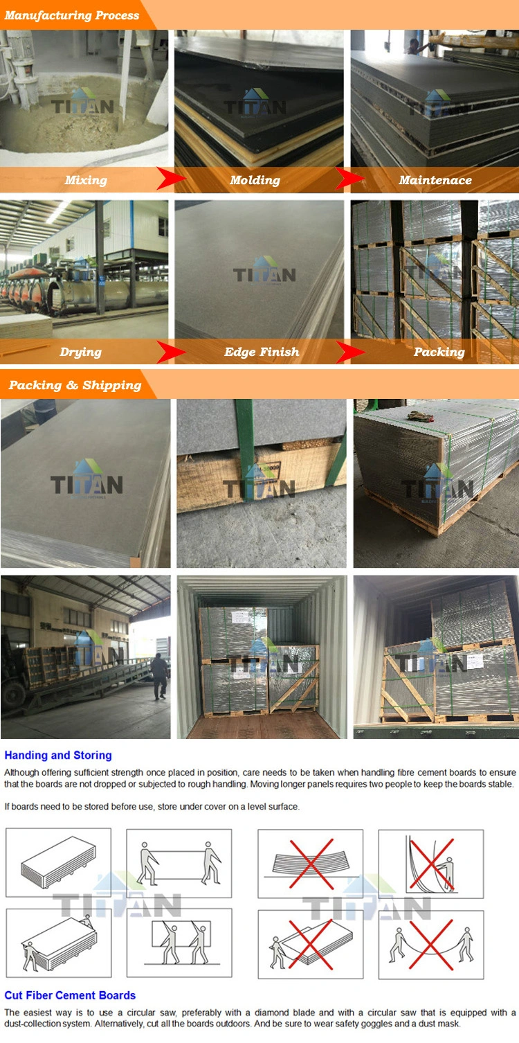 14mm Colored Non-Asbestos Fiber Cement Board with Texture