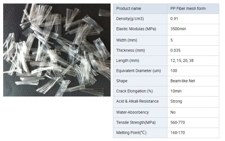 Polypropylene Fibre Mesh Form for Cement Mortar