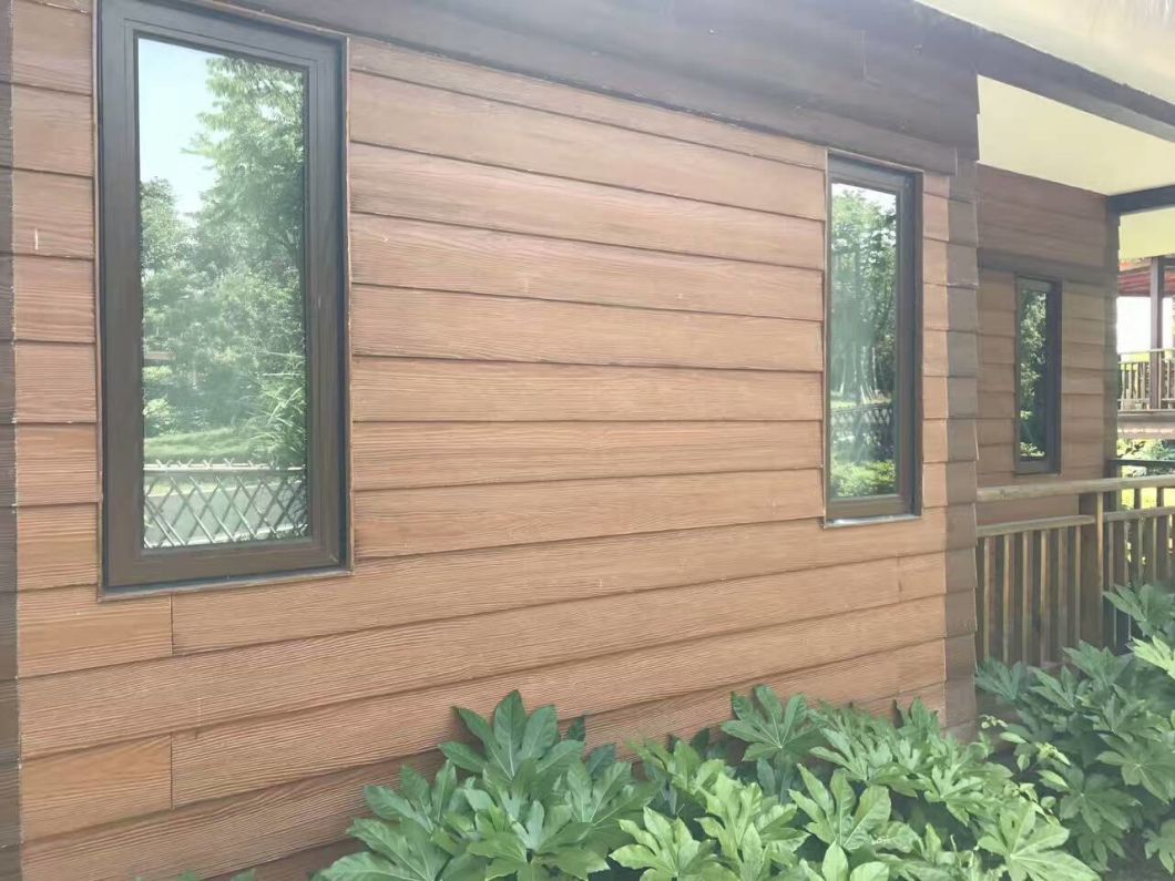 Renew Wall Face Wood Grain Fiber Cement Cladding Prefabricated Houses Villa Cladding