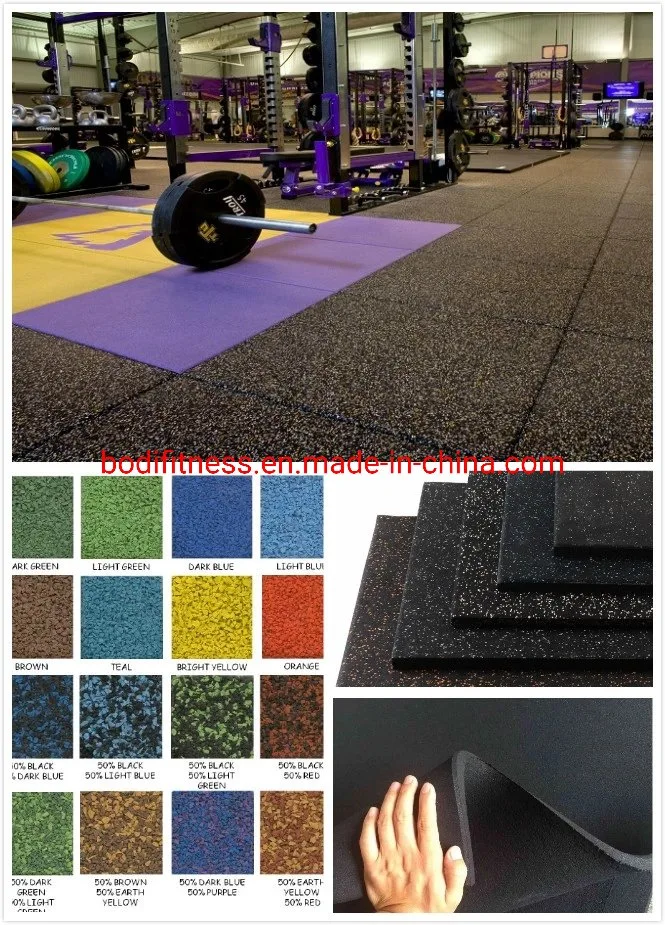 Manufacturer Supply Bright Color Fitness Room Floor Mat Rubber, Tasteless Gym Floor Mat Rubber