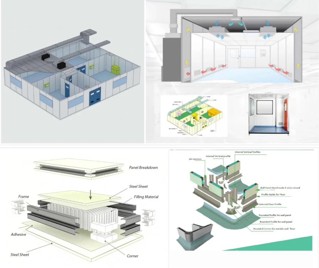 Installation Office Building Metal Warehouse House Plate Calcium Silicate Insulation Price Cleanroom Panel