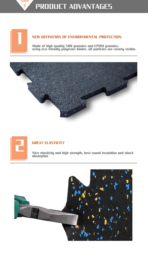 Interlocking Foam Floor Mat; Gym Rubber Floor; EPDM Surface EVA Floor Mat