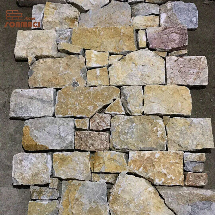 Natural Exterior Wall Cement Stacked Stone Panels