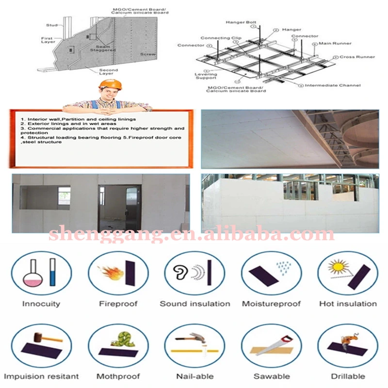 High-Density External Wall Panel 9mm 12mm Cement Fiber Hanging Board