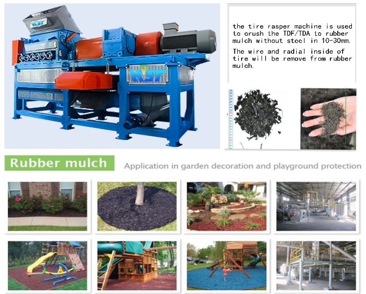 Rubber Steel Wire Separator Machine Tire Shredder Grater Granulator Rasper
