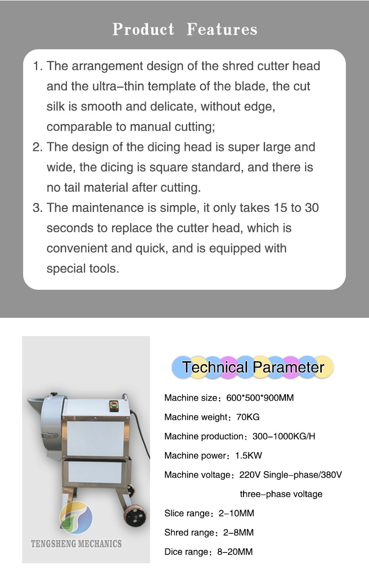 Slicing Machine of Radix Salviae Miltiorrhizae Taro Stripping Machine Papaya Cube Cutting Machine (TS-Q112)