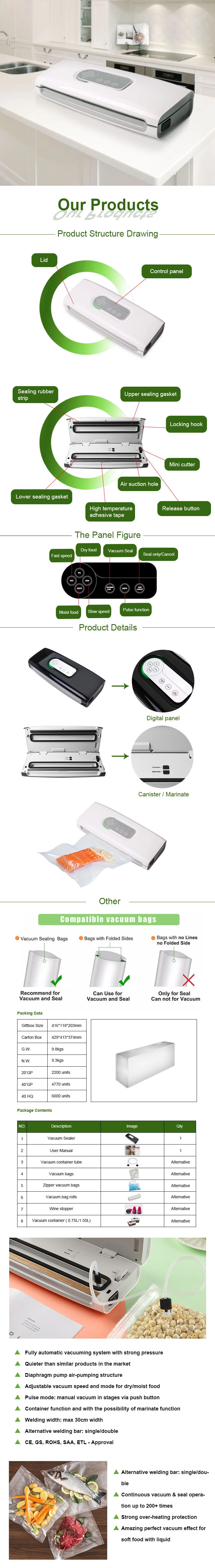Household Appliances Fresh Food Household Items Food Vacuum Sealer 220V