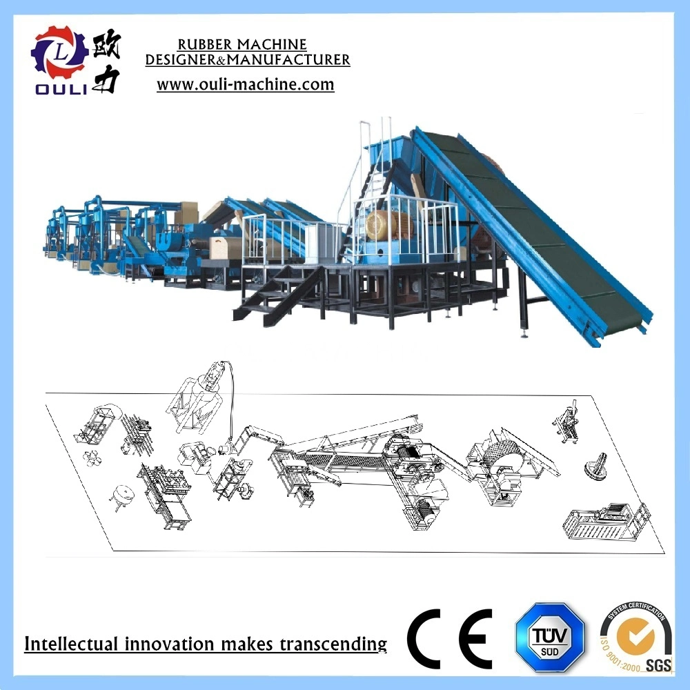 Durable Old Truck Tire Sidewall Cutter Recycling Machinery