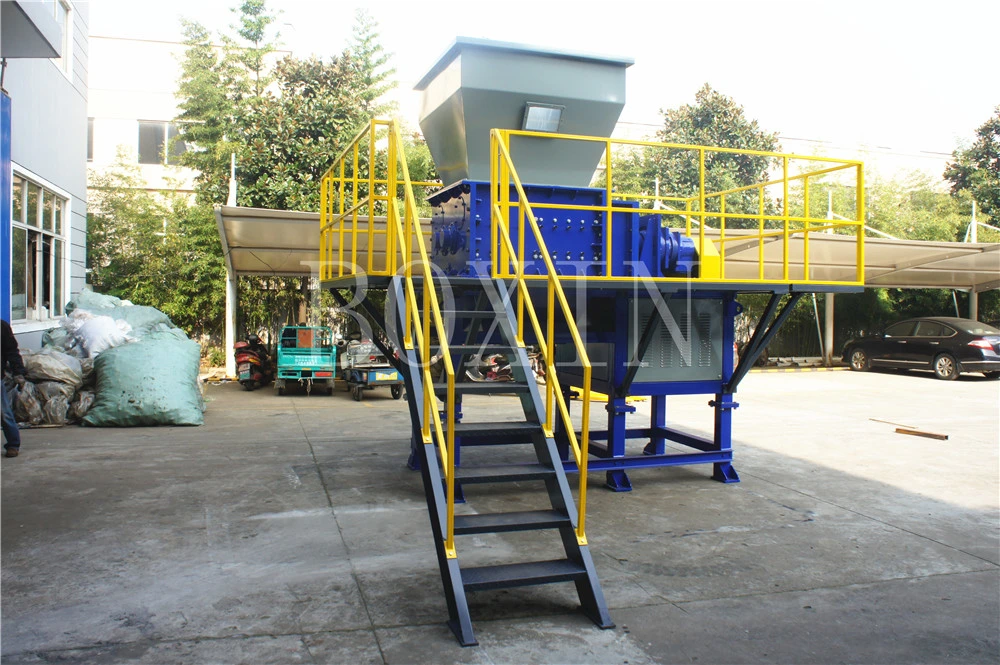 Double/Two Shaft Shredder for Recycling Metal Scraps/Used Tires/Soild Waste/Plastic/Wood/Powerful HDPE PP PS ABS PC PA Pet EPS EPE EPP Two Worm Crusher Machine