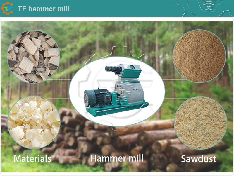 Indusrtrial Wood Sawdust Shredder Hammer Mill