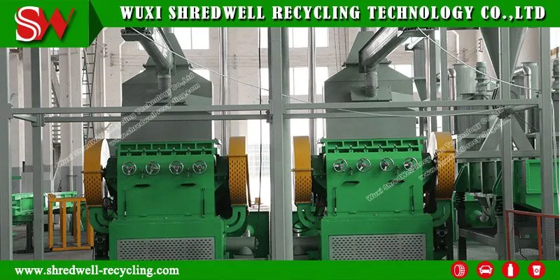 Rubber Granulator Used for Recycling Old Tyre to Make 1-6mm Rubber Granules