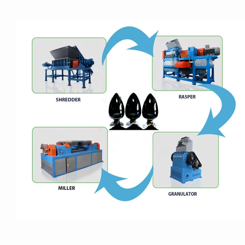 OTR Waste Tire Rubber Grinding Powder Machine Tyre Crusher Factory Waste Tire Shredder Recycling Machine