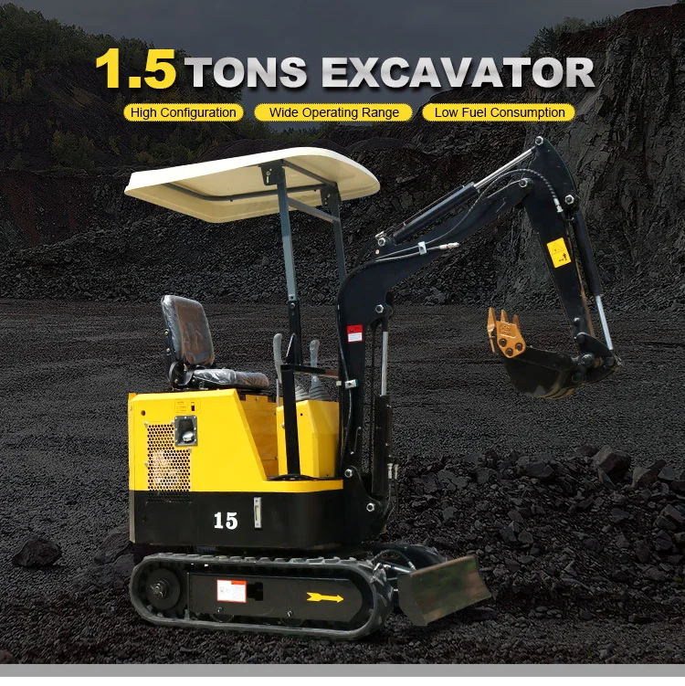 1.5 Ton Small Excavator Household Excavation Work Home Garden Tool Super Small Digger