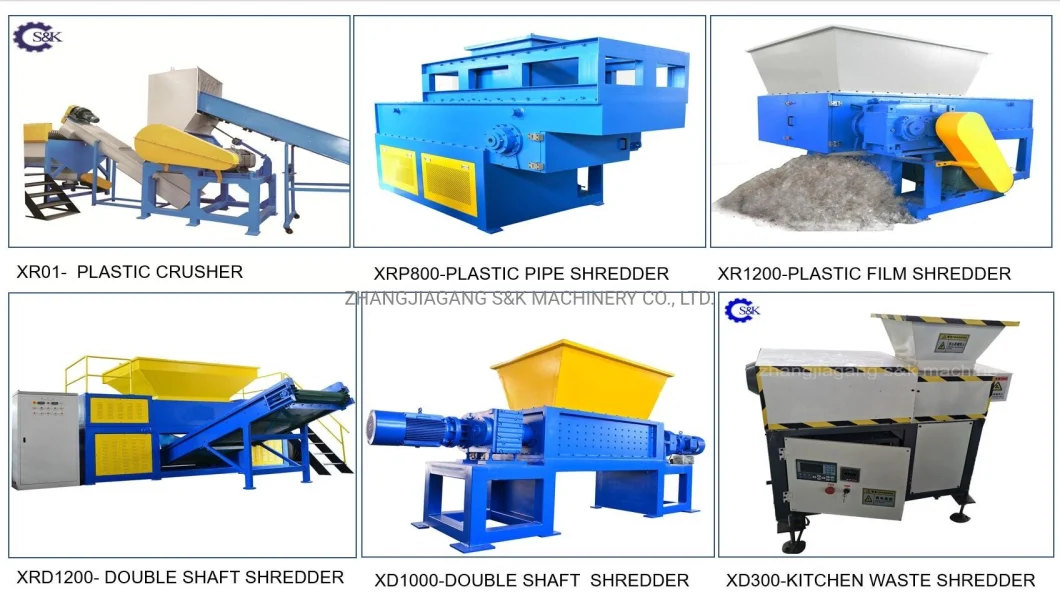 Industrial Waste Material Recycling Machine Single Double Shredder Crusher Machine