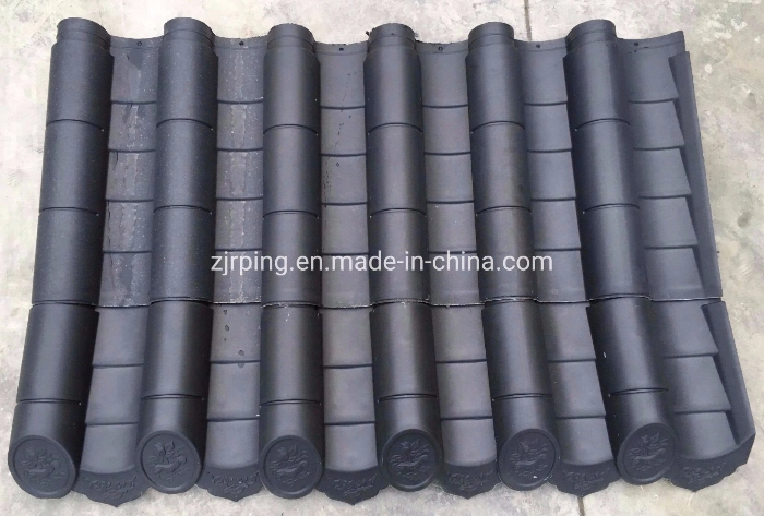 Chinese Traditional Clay Curved Roof Tile for Temple, Grey Color Ceramic Roofing Tiles