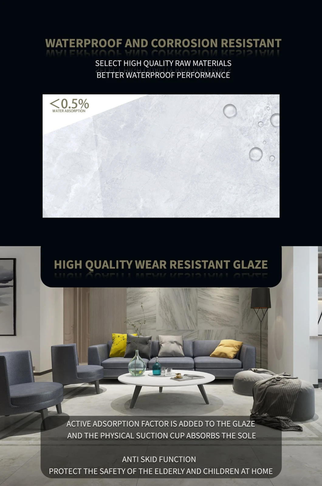600*1200mm Porcelain Tile Glazed Inkjet 3D Ceramic Rustic Ceramic Tile Porcelain Full Body Floor Tiles