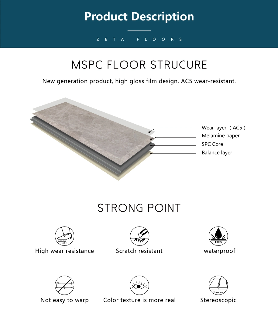 Latest Mspc High Glossy Marble/Ceramic High Resistance Vinyl Flooring Tiles