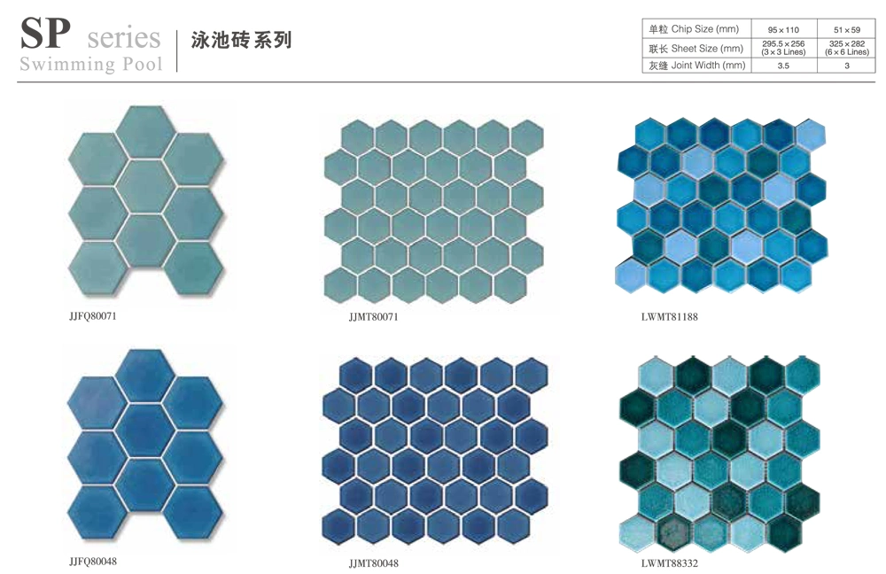 Classic 25X25mm Square Mosaik Waterproof Non-Slip Glazed Blue Mixed Mosaic Pool Tiles Ceramic