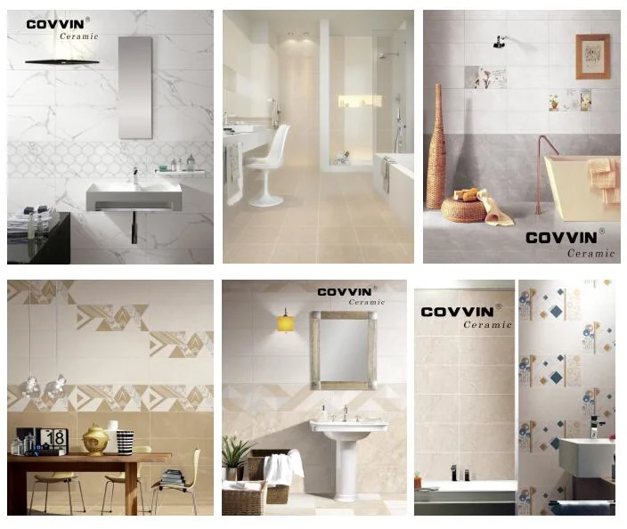 Beige Marble Look Bathroom Ceramic Wall Tile Floor Tiles
