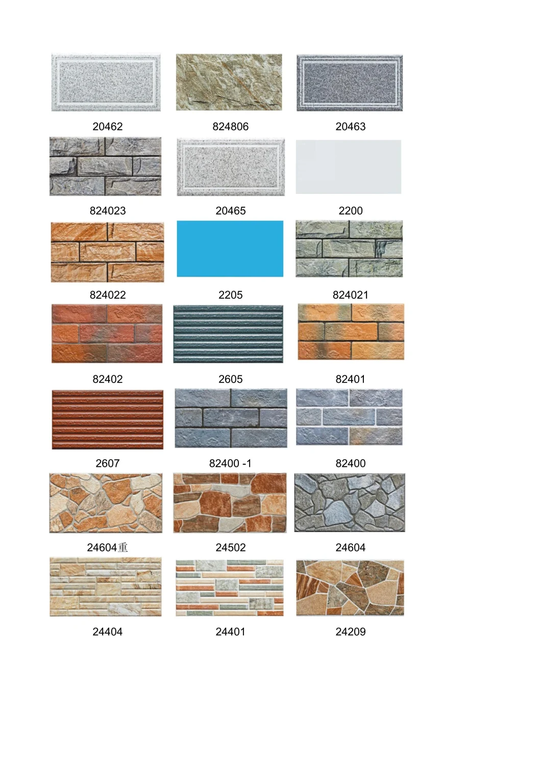 200X400 Grey Color External Ceramic Wall Tiles for Outside Building Wall