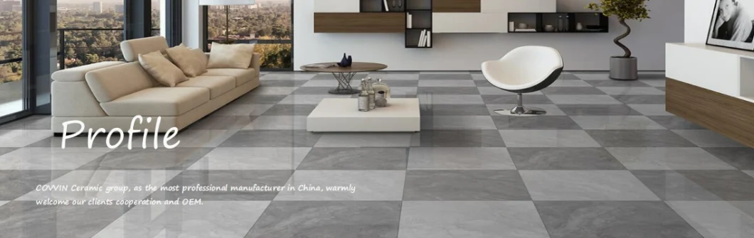 Hot Sale Grey Glossy Surface Glazed Ceramic Tile in Zibo