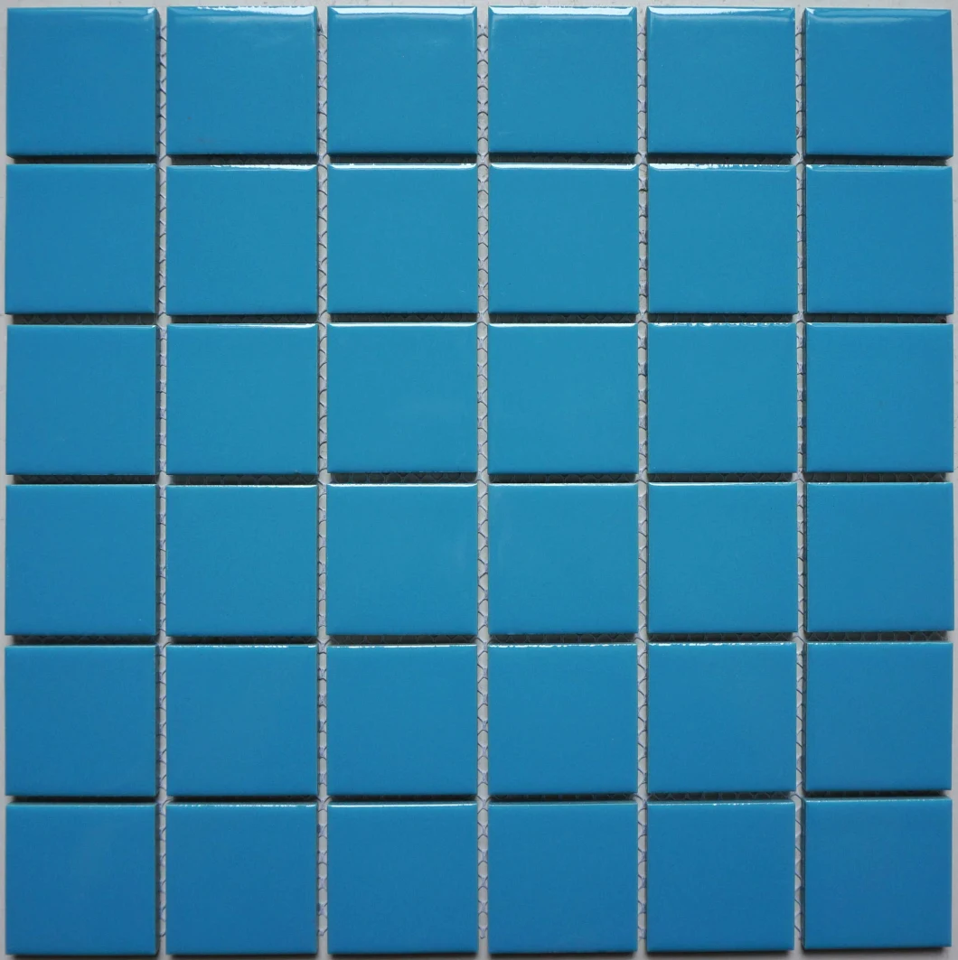 Blue Square 1X2 Porcelain Brick Ceramic Mosaic Tile for Swimming Pool