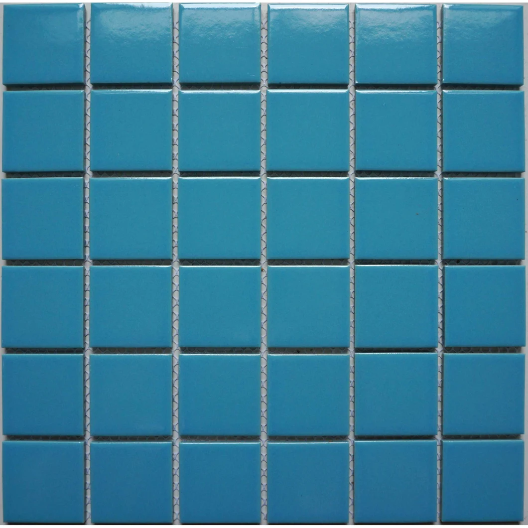 Blue Square 1X2 Porcelain Brick Ceramic Mosaic Tile for Swimming Pool
