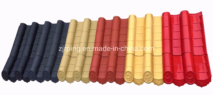 Chinese Traditional Clay Curved Roof Tile for Temple, Grey Color Ceramic Roofing Tiles