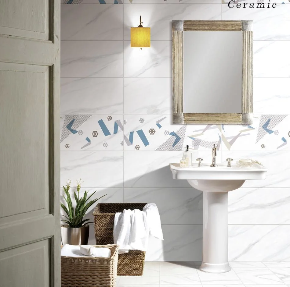 Cararra White Marble Look Polished Ceramic Wall Floor Tile