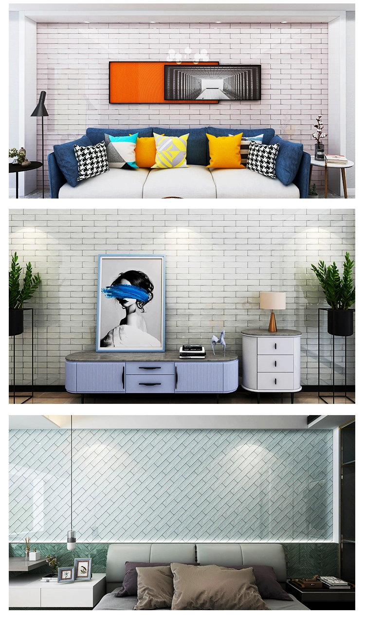 75*300mm Interior Wall Decoration Wavy Edge Ceramic Bathroom Tile in Ahs Grey Color