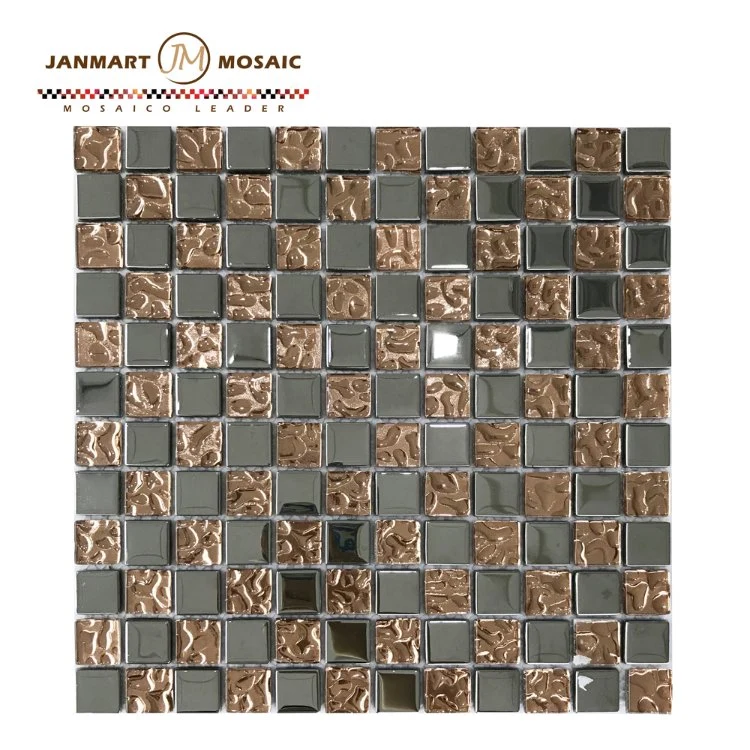 Glass Tile Sheets Metal Coating Tiles Mosaic Glass Tile Backsplash Kitchen Wall Borders Bathroom Design Mosaic