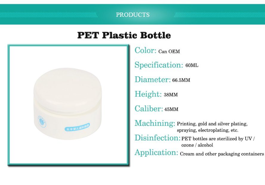 Compostable Custom Cosmetic Packaging 60ml Pet Plastic Cream Jar