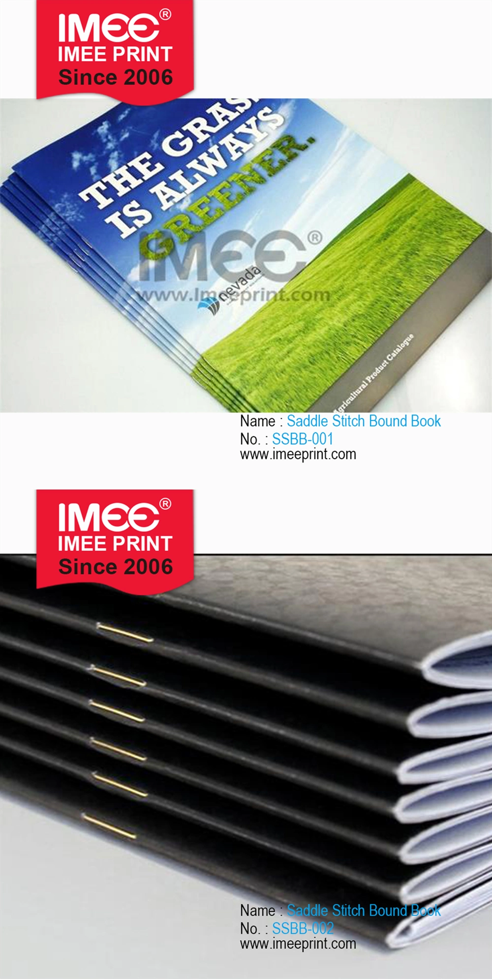 Imee Printing Custom Booklet Softcover Stapled Saddle Stitch Bound Book