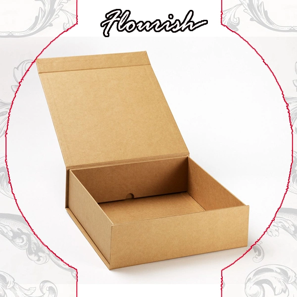 Matte Laminated Original Brown Cardboard Cosmetic Packaging Magnetic Box