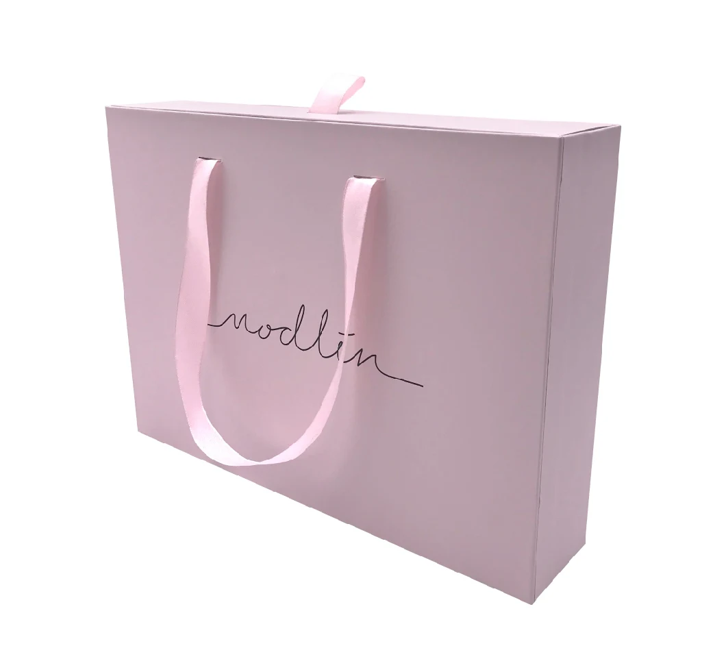 Custom Logo Printing Portable Dress Box Wig Packaging Box Square Gift Box with Handle