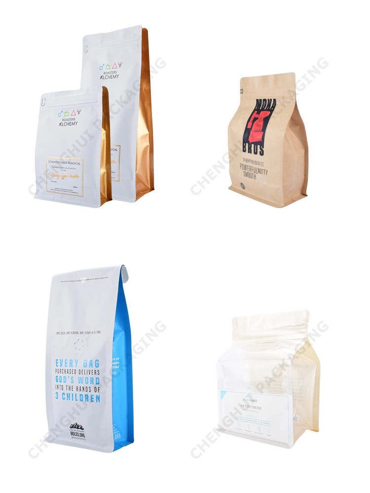 Custom Printing Doypack with Gusset Tea Rice Coffee Vacuum Aluminum Foil Packaging Bag