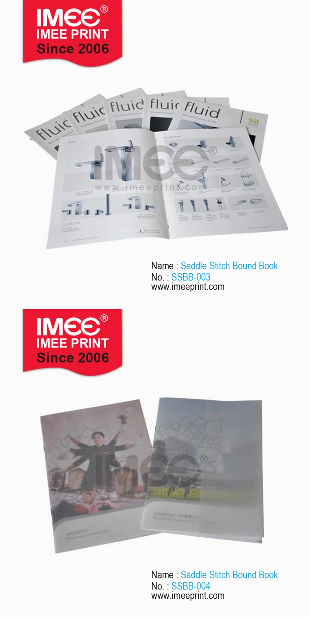 Imee Printing Custom Booklet Softcover Stapled Saddle Stitch Bound Book