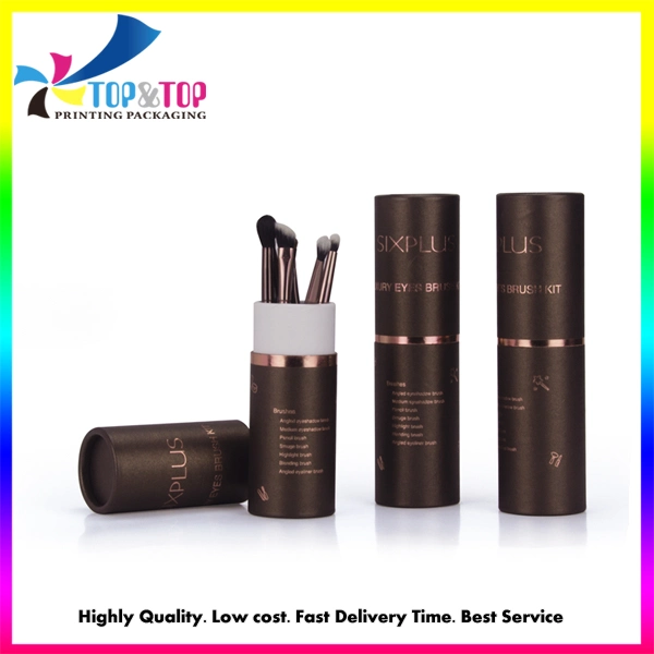 Shenzhen Packaging Supplier Round Cylinder Shape Eye Brush Set Cosmetic Makeup Perfume Packaging Paper Box