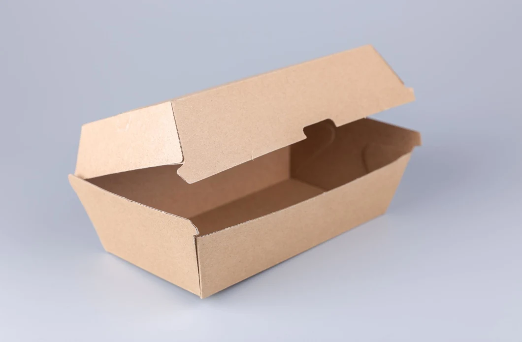 Kraft Paper Snack Box Takeaway Paper Packaging Box Pasta Take-Away Packaging Burger Box