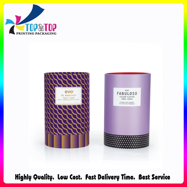 Custom Design Recycled Paper Cardboard Round Gift Perfume Candle Cosmetic Tea Packaging Box Wholesale