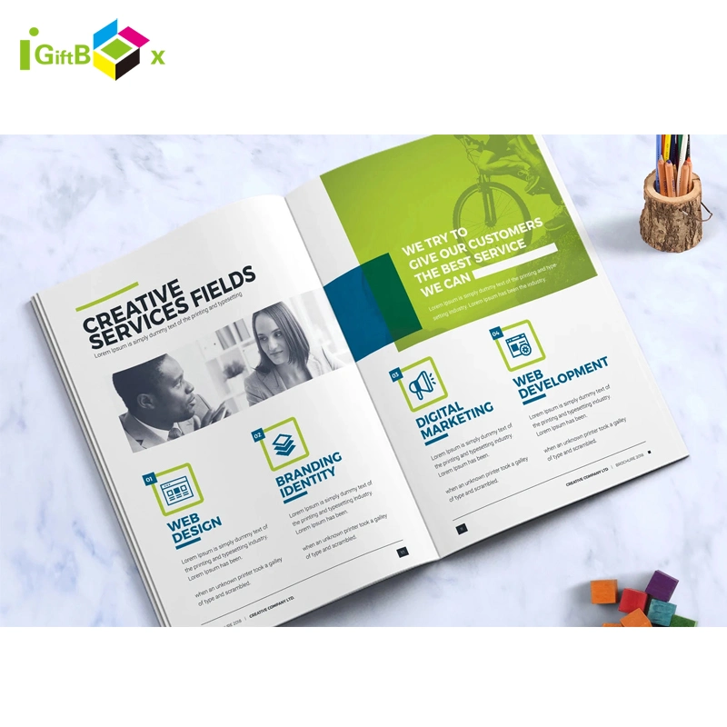 Custom Design Products Brochure Pamphlet Booklet Printing Paper Brochure