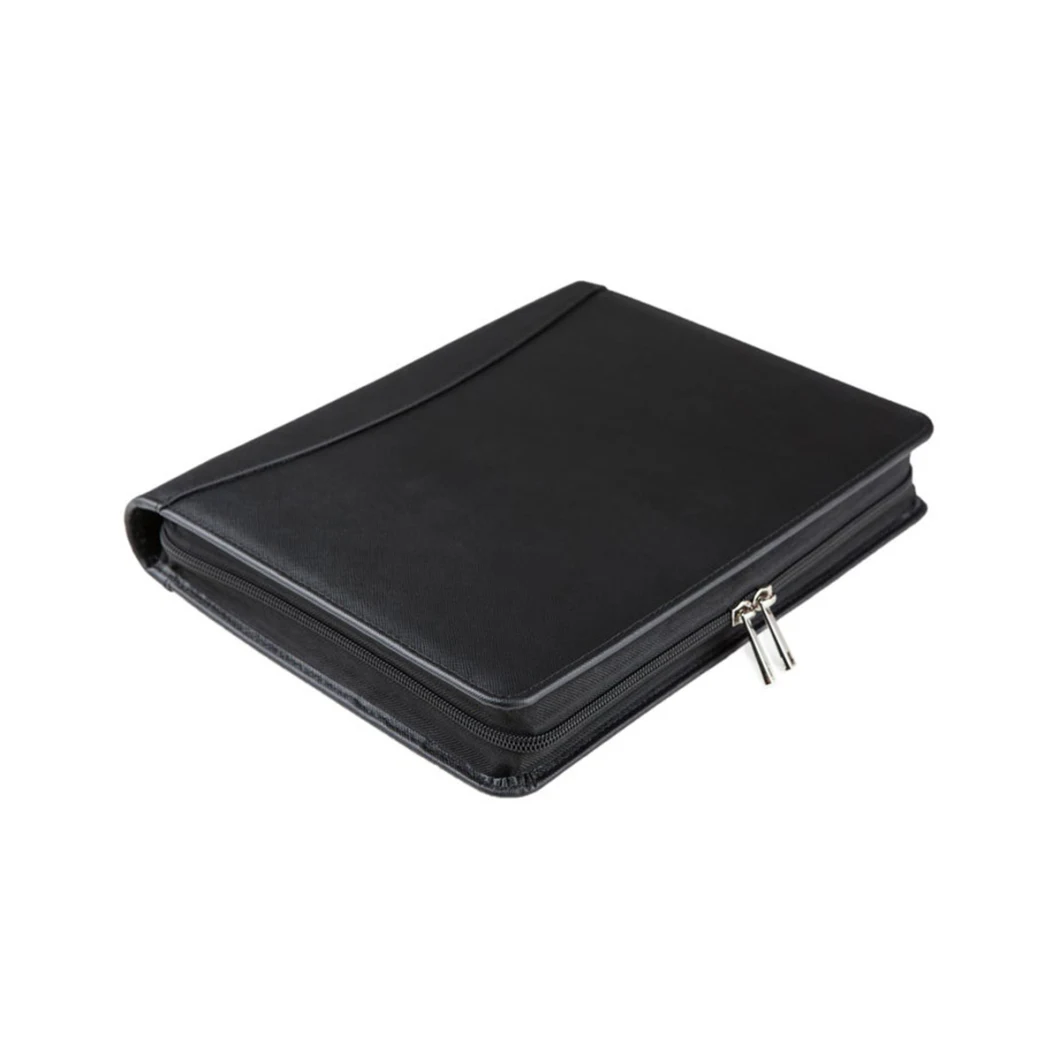 Cheap A5 Business Custom Black Leather A4 Tablet Folder with Ring Binder